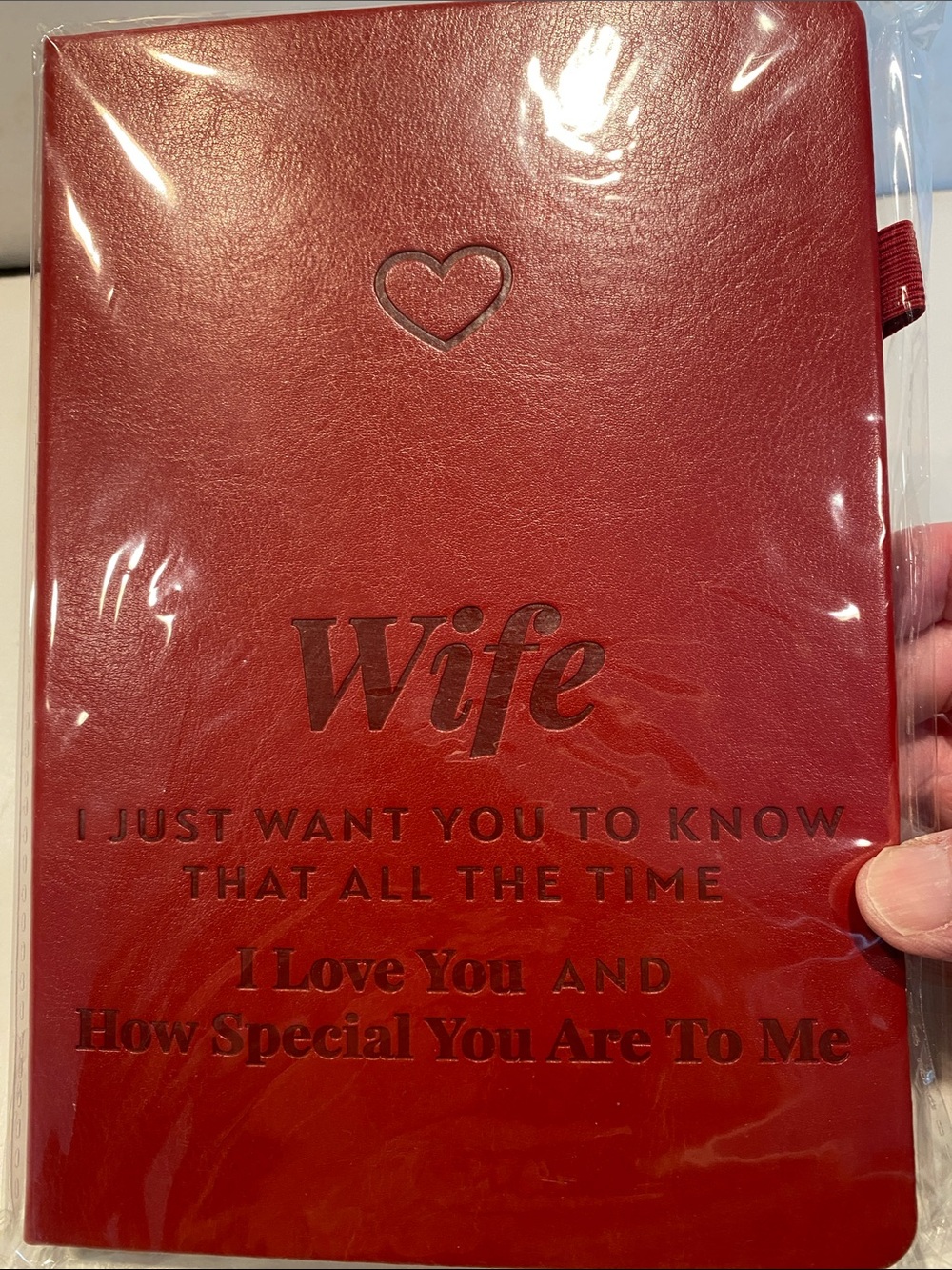 NIP Red Leather Wife Journal, a Gift from Hubby to his Wife